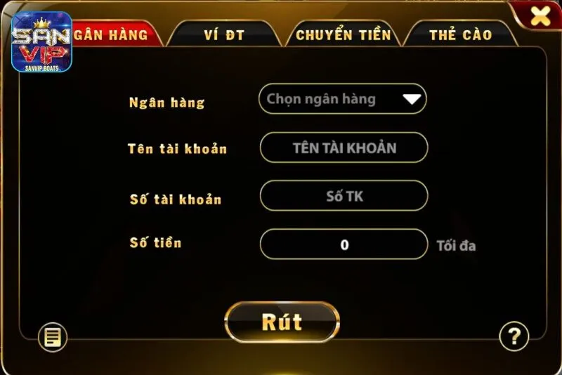 Rút qua ngân hàng 