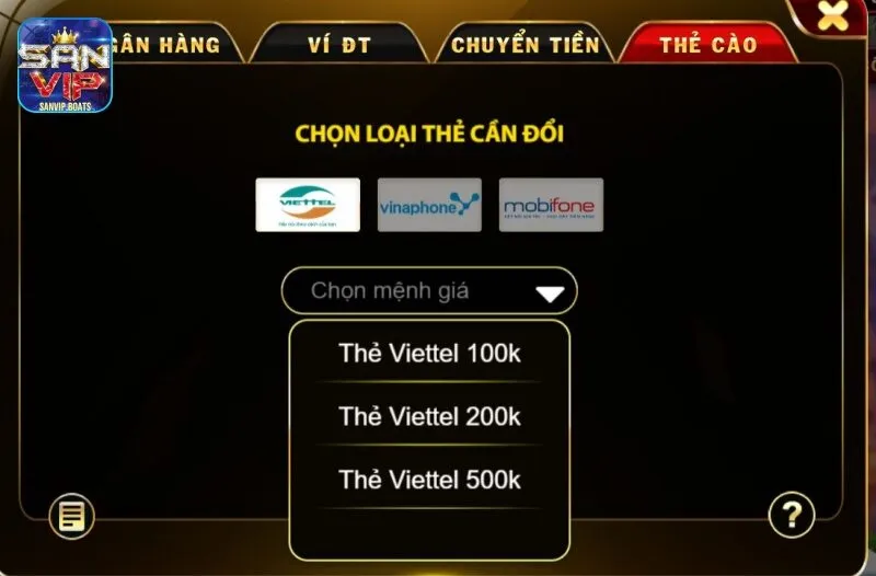 Rút qua thẻ cào 